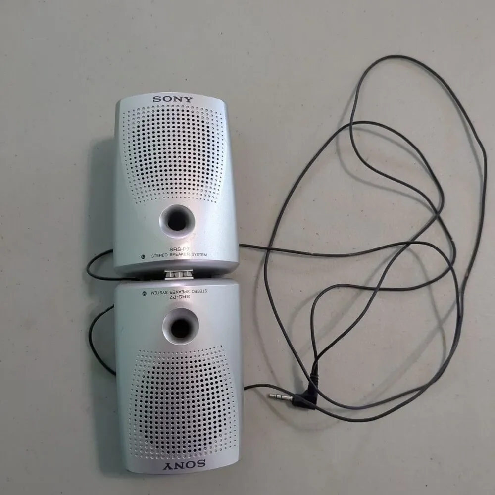 Sony (SRS-P7) Mini Passive Wired Stereo Portable Left & Right Speaker System